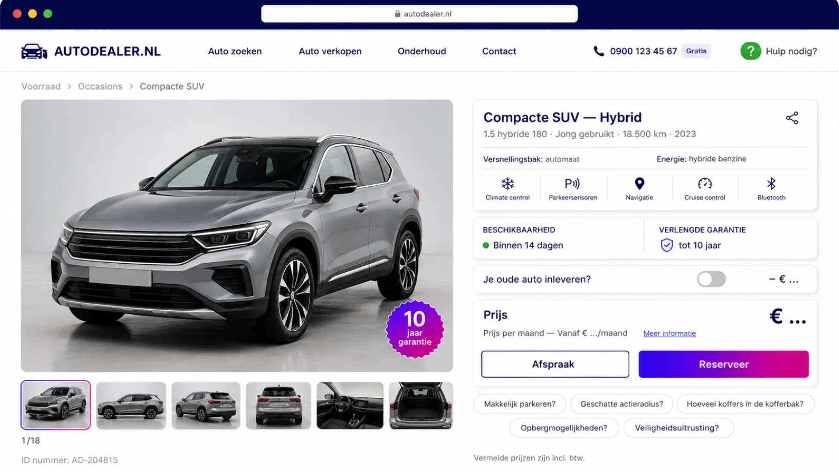Automotive occasion-detailpagina