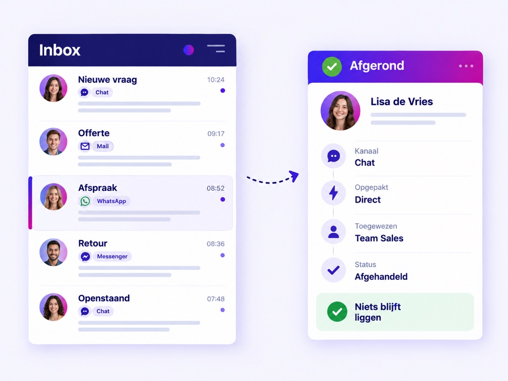 Une seule boîte de réception où toutes les conversations clients se rejoignent