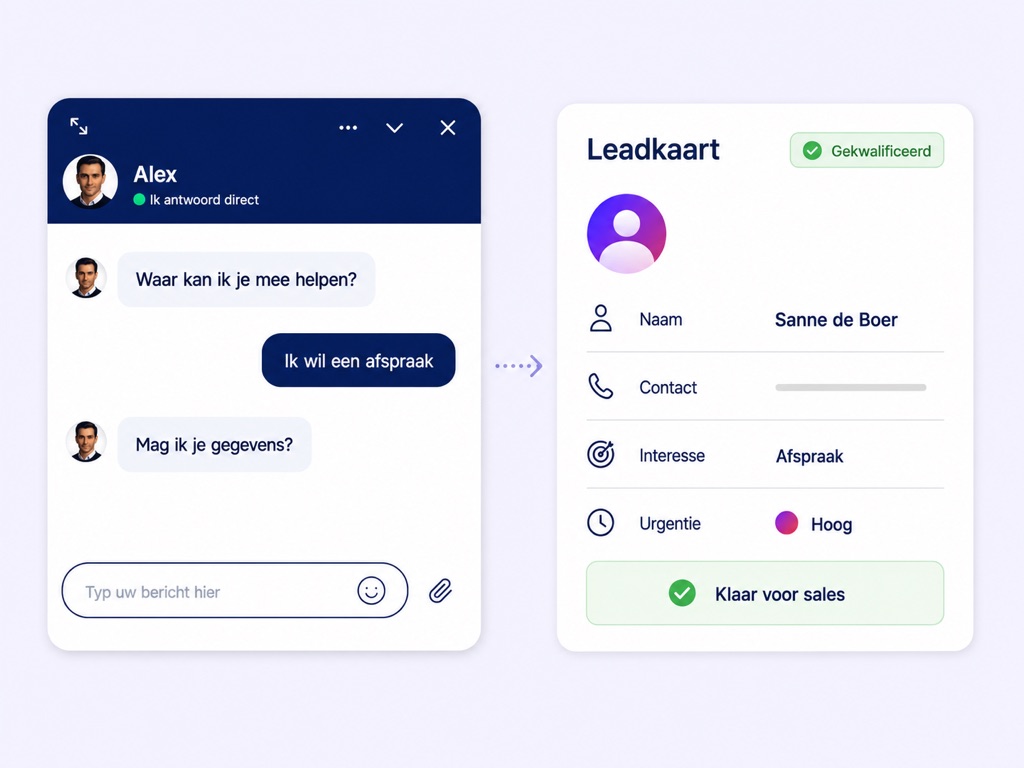 Conversation convertie en direct en lead qualifié.