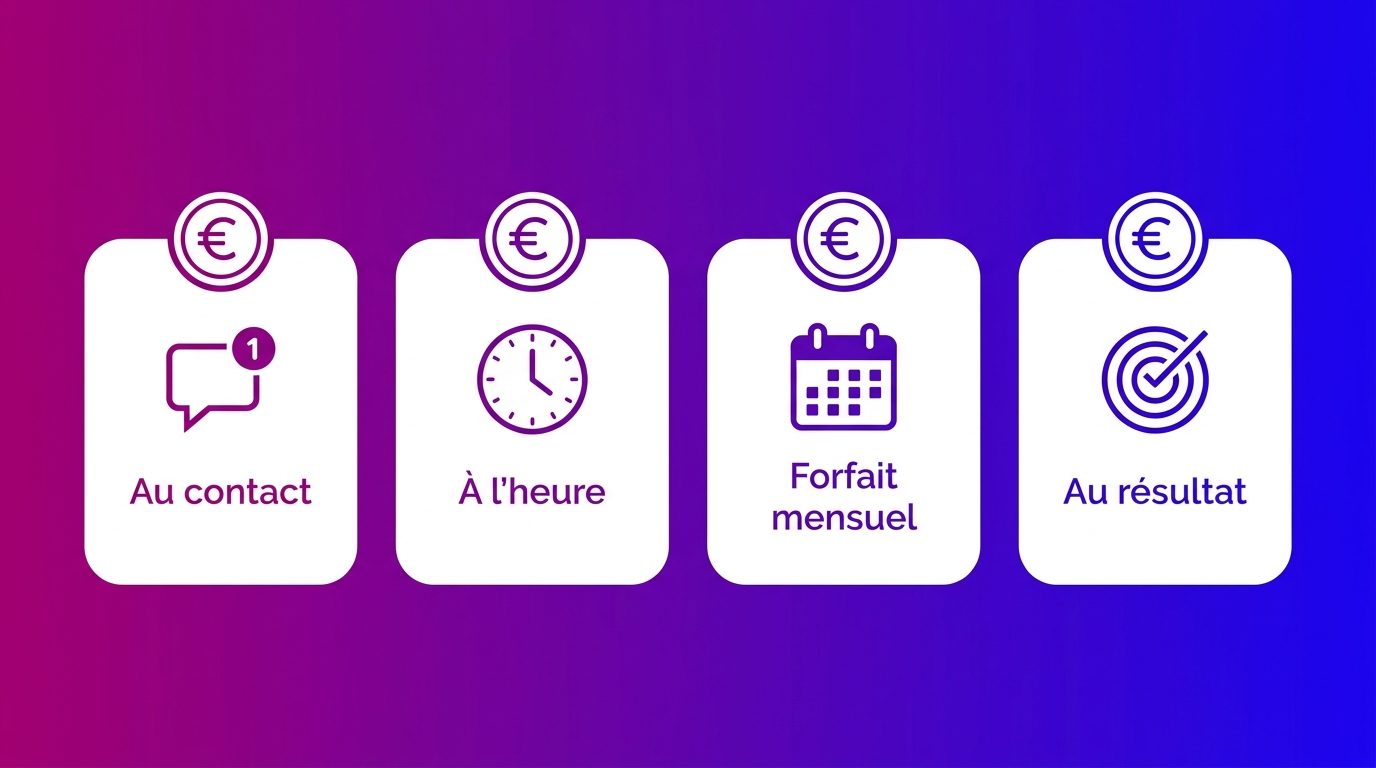 Quatre modèles de prix pour un service client externalisé : au contact, à l'heure, au forfait et au résultat