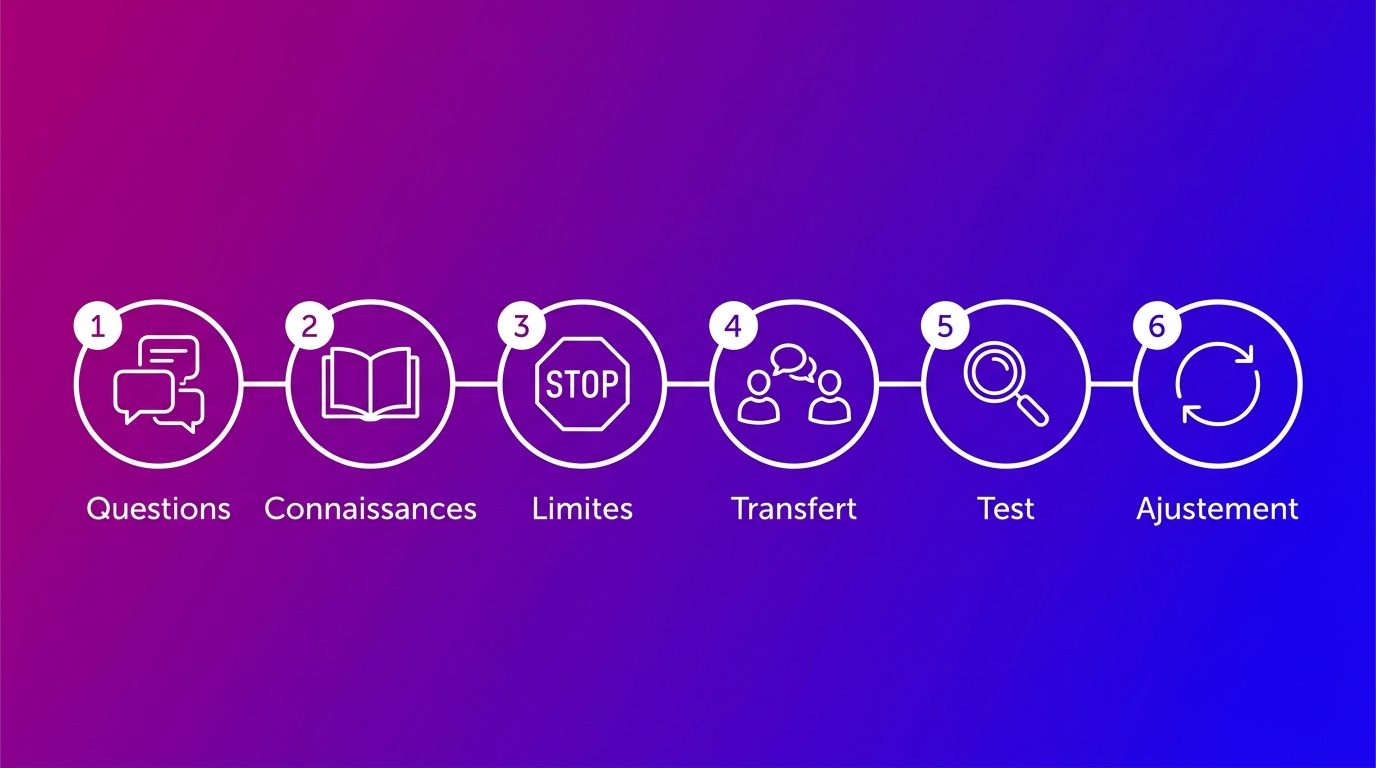 Entraîner un chatbot en six étapes, de la collecte des questions à l'ajustement après la mise en ligne