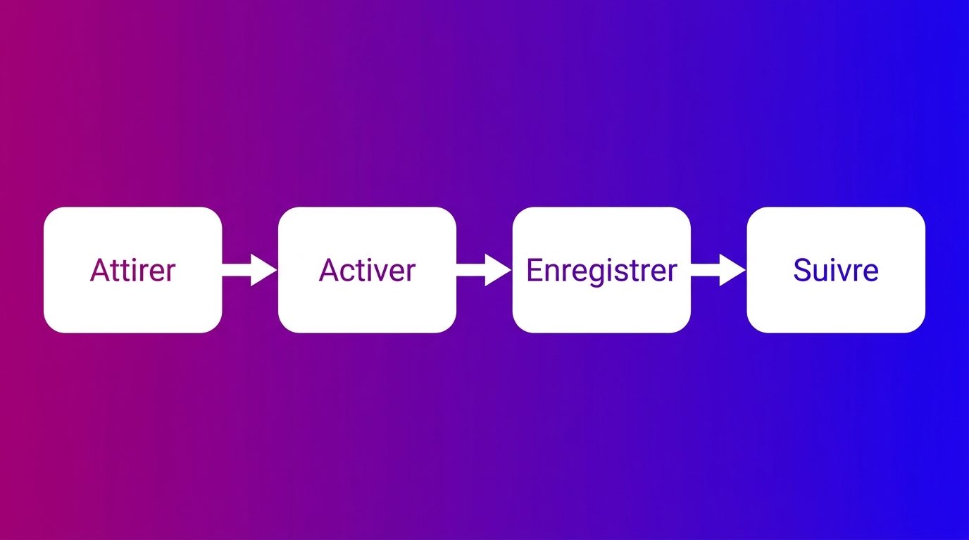 La génération de leads en ligne en quatre étapes : attirer, activer, enregistrer et suivre