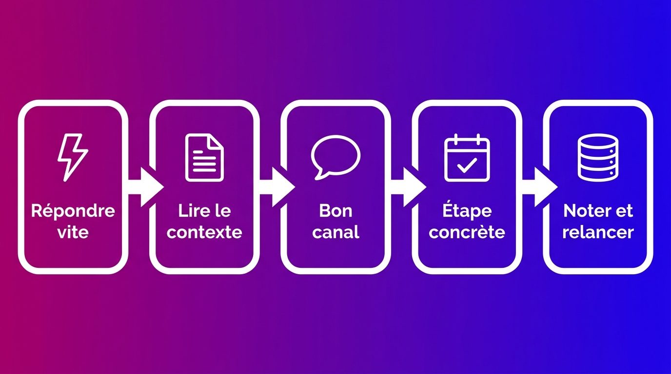 Les cinq étapes pour suivre ses leads, de la réponse rapide à l'enregistrement dans le CRM